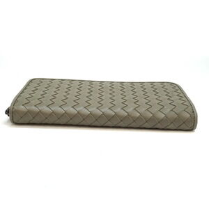 Bottega Veneta gray zipper round long wallet